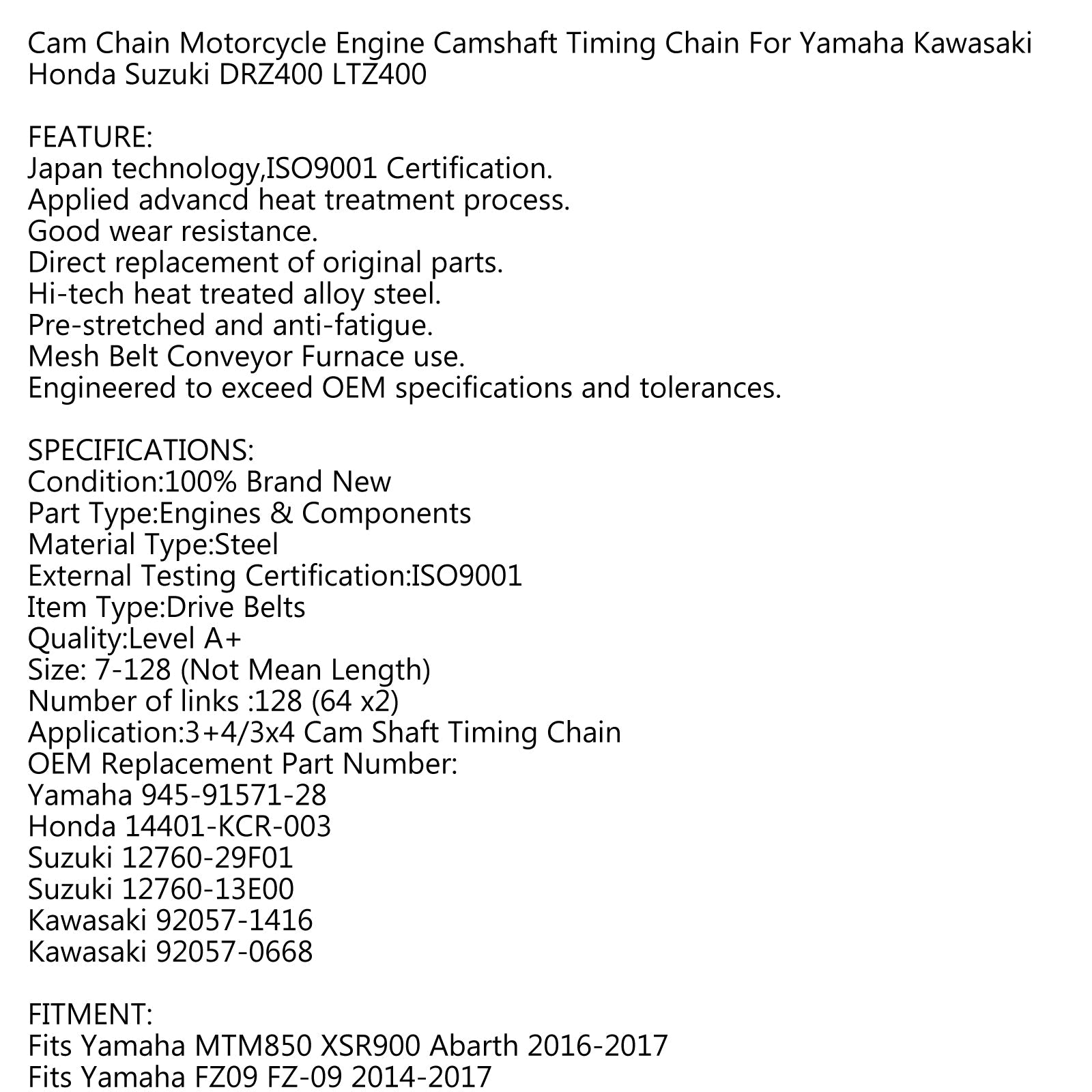 Timing Chain 23318-E24-000 For ACCESS AMX SHADE SPORT Kawasaki KLX 250 300 400