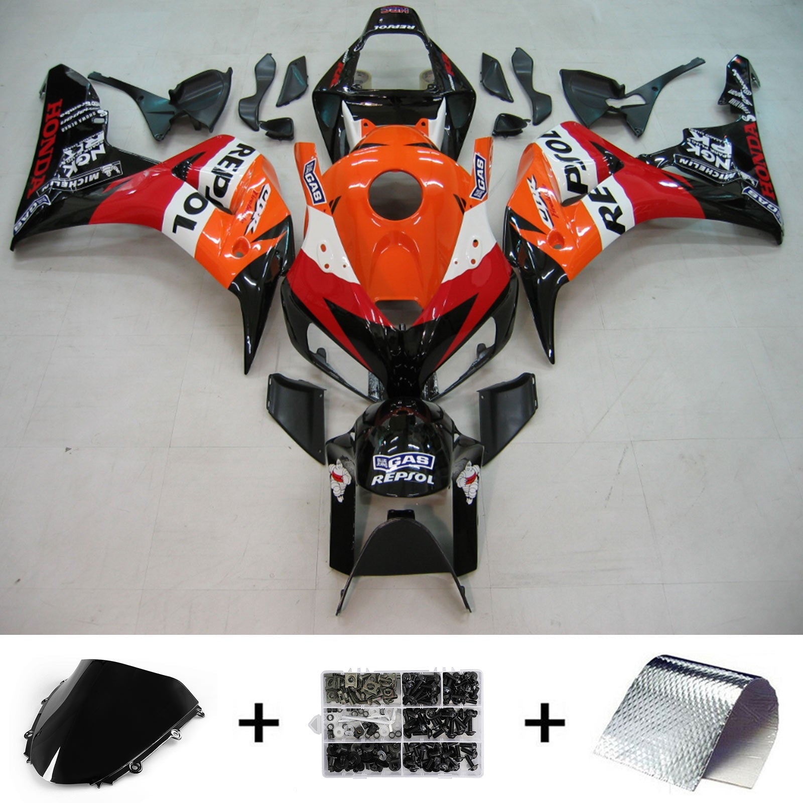 2006-2007 CBR1000RR carrosseriekuip oranje ABS spuitgegoten kunststoffen set algemeen