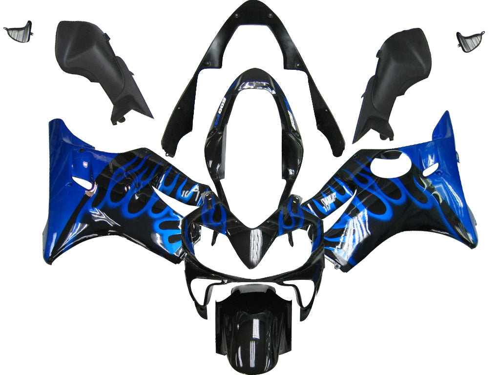 2004-2007 Honda CBR600F4i Fairing Black&Blue Flame Kit