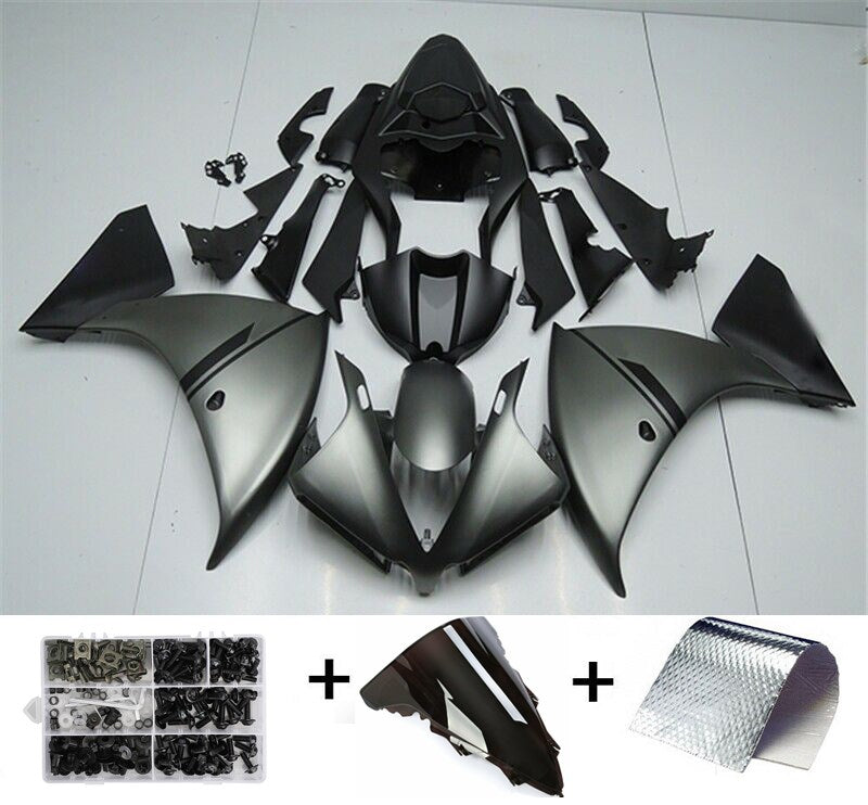 ABS Injection Plastic ABS Fairing Fit for Yamaha YZF R1 2012-2014 Grey Black