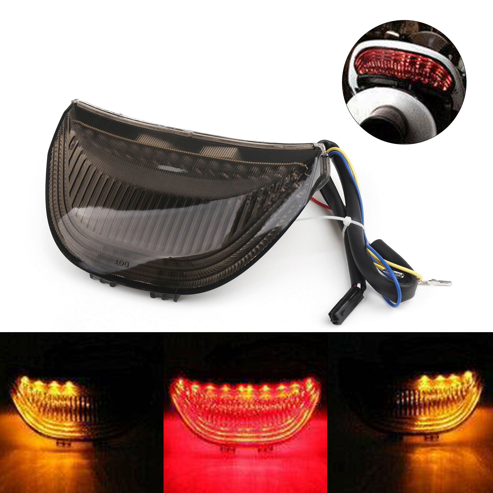 Honda CBR600RR 2003-2006 CBR1000RR 2004-2007 Geïntegreerd LED-achterlicht Richtingaanwijzers Rook Algemeen