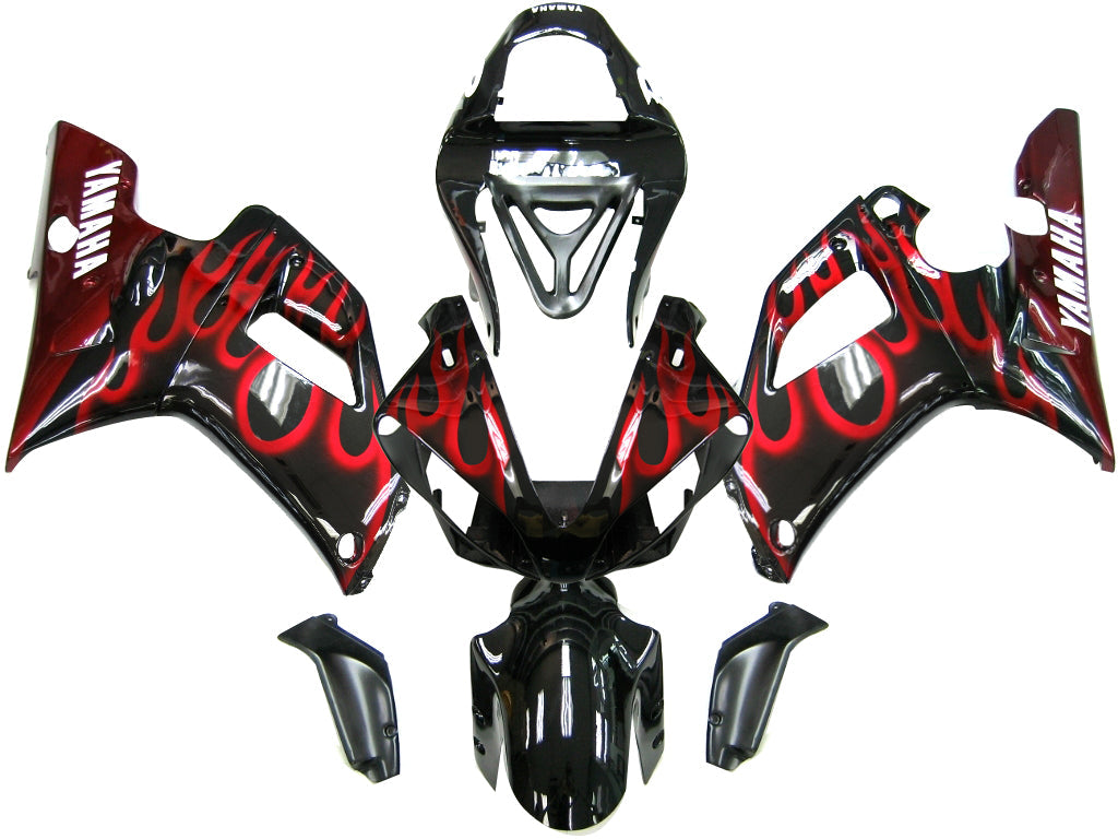 2000-2001 Yamaha YZF 1000 R1 Fairings Black&Red Frame Kit