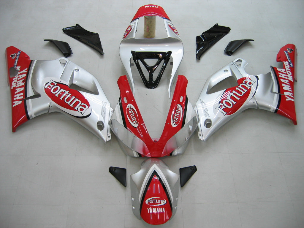 2000-2001 Yamaha YZF-R1 Silver Red Fortuna Racing Fairings Generic