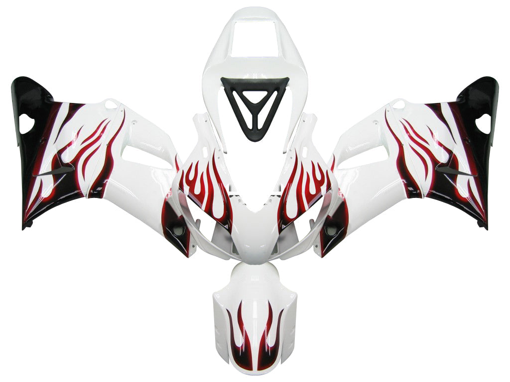 1998-1999 Yamaha YZF-R1 White & Red Flame Racing Fairings Generic