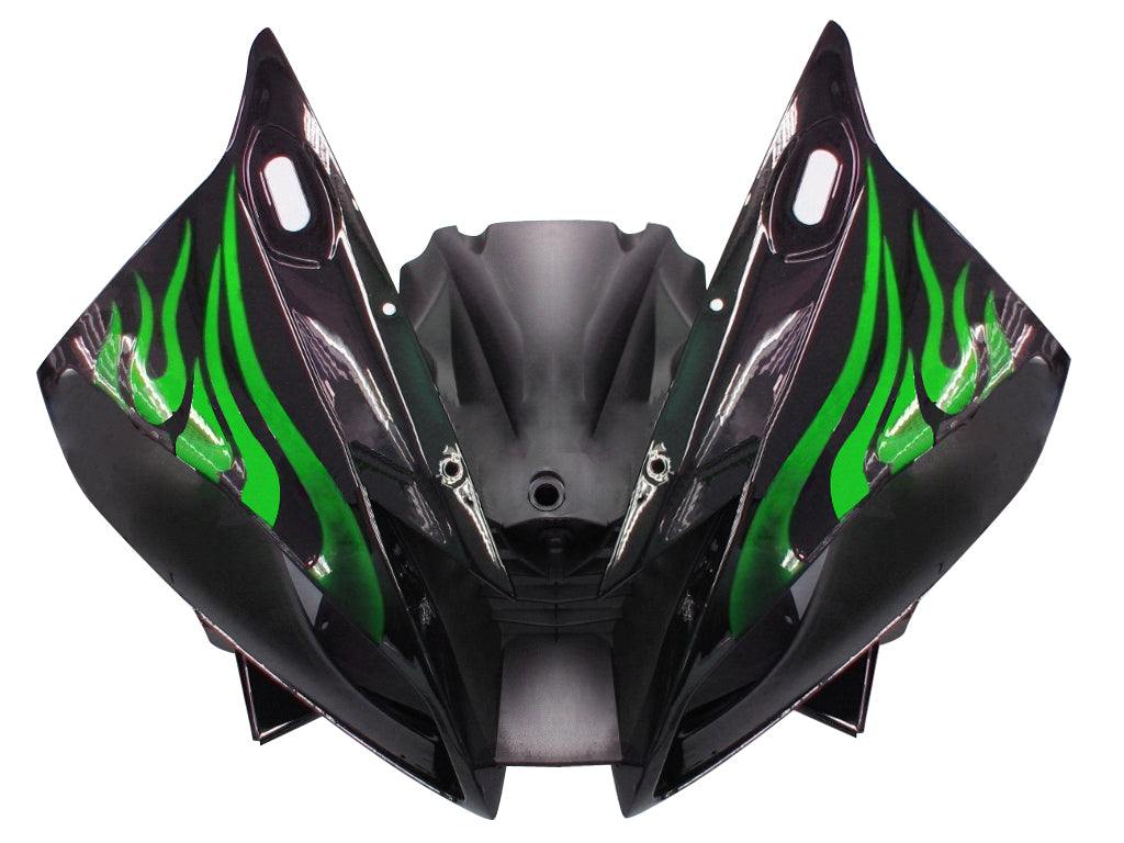 2006-2007 Yamaha YZF-R6 Fairings Black & Green Flame R6 Racing Generic