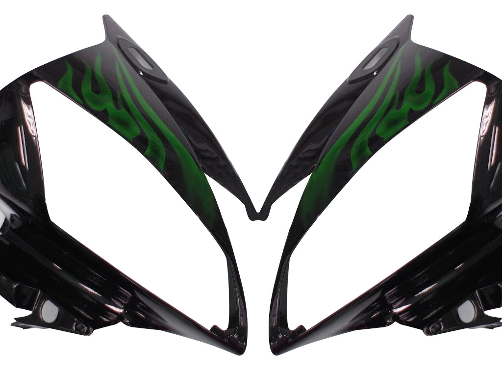 2006-2007 Yamaha YZF-R6 Fairings Black & Green Flame R6 Racing Generic