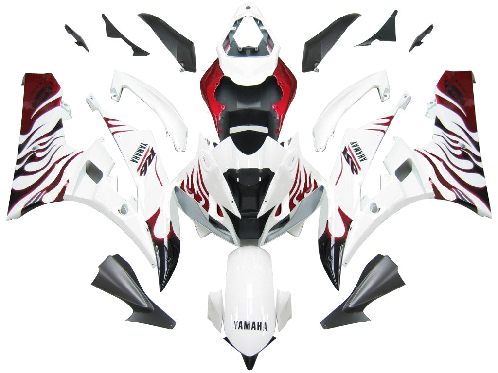 2006-2007 Yamaha YZF-R6 Carénages Blanc & Rouge Flamme R6 Racing Générique