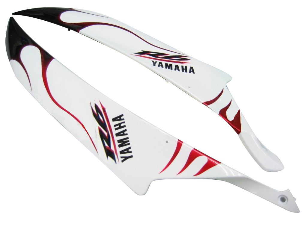 2006-2007 Yamaha YZF-R6 Fairings White & Red Flame R6 Racing Generic