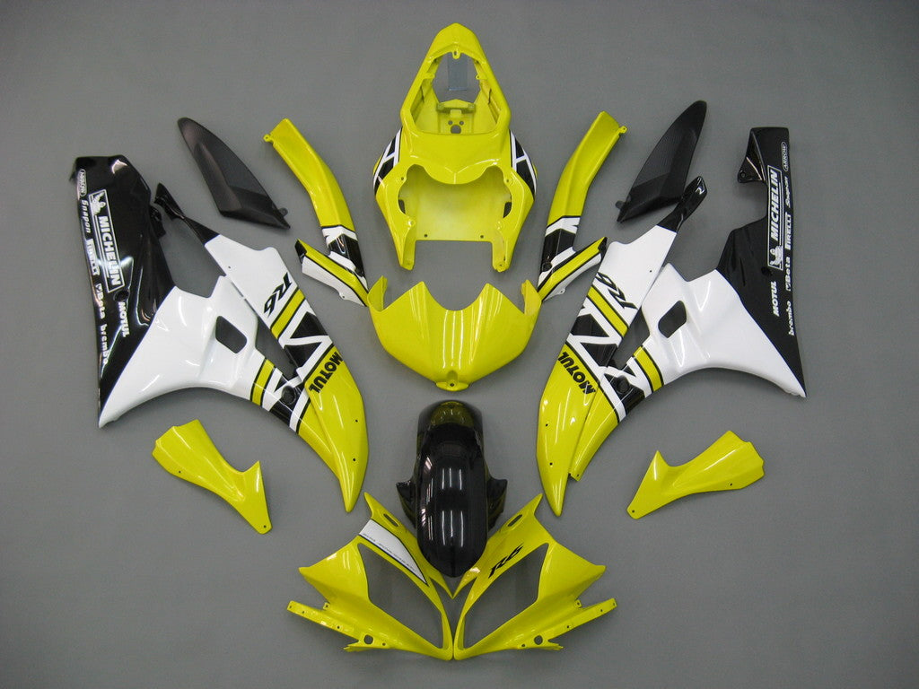 2006-2007 Yamaha YZF-R6 Carénages Jaune Blanc Noir R6 Racing Generic