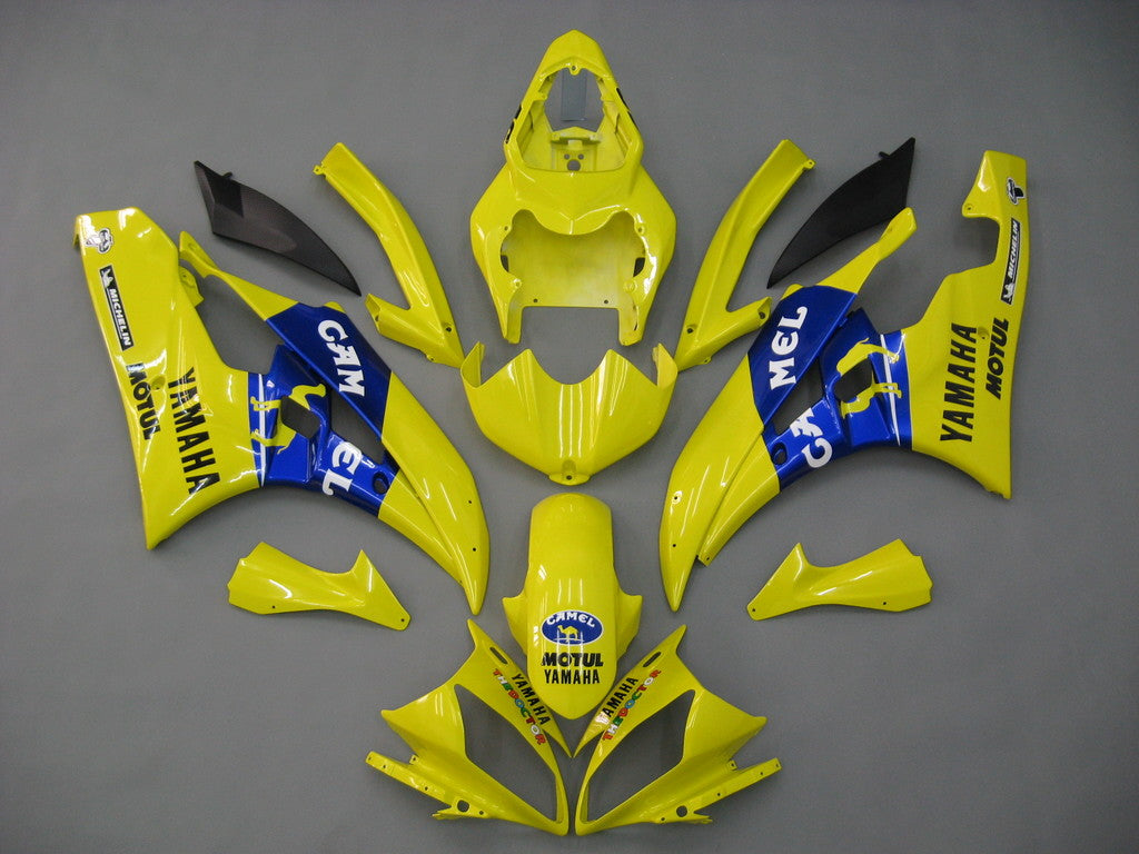 2006-2007 Yamaha YZF-R6 Carénages Jaune Bleu No.46 Camel R6 Racing Générique