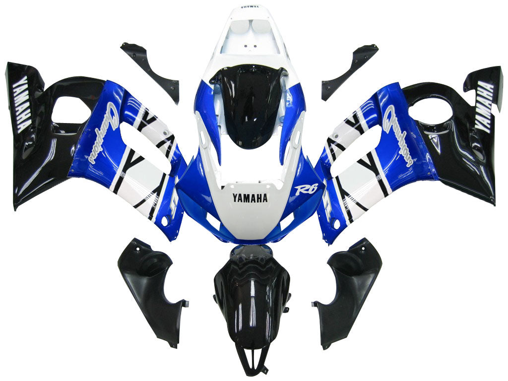 1998-2002 Yamaha YZF-R6 Blauw Zwart Champions Racing stroomlijnkappen Generiek