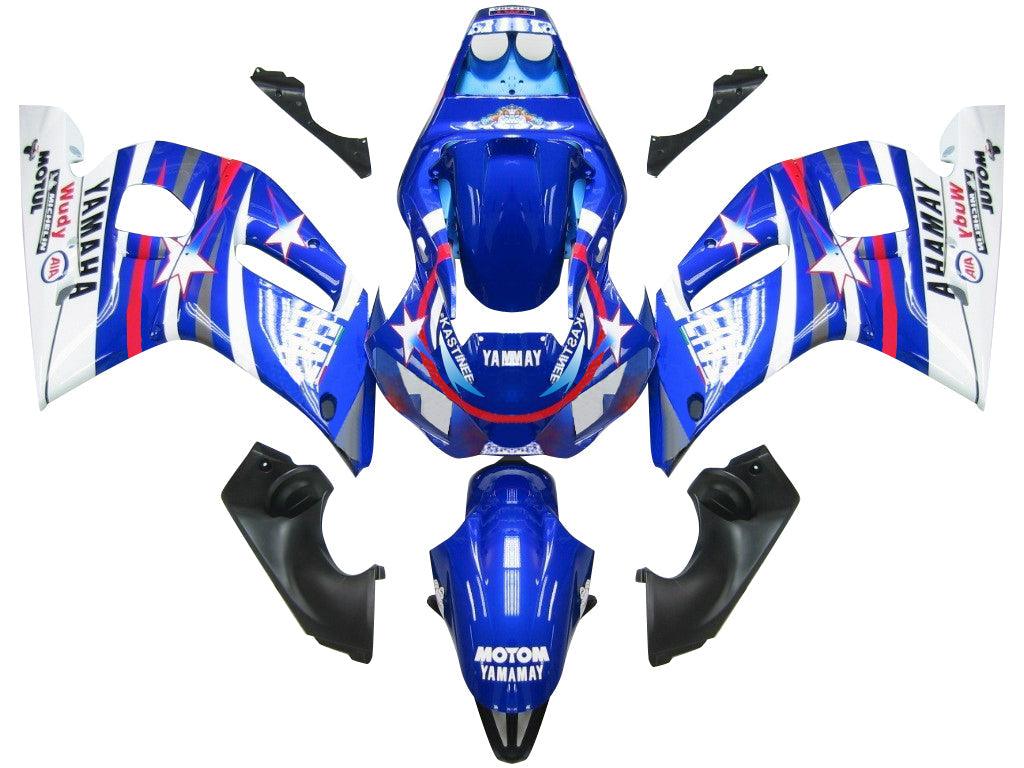 1998-2002 Yamaha YZF-R6 Blue White Star FIAT Racing Fairings Generic