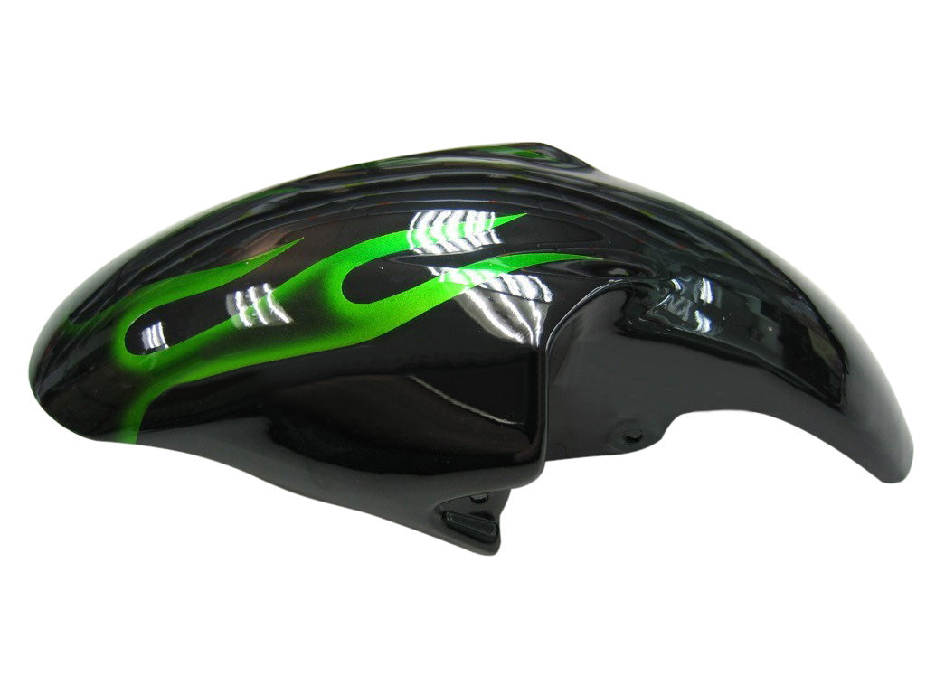 1998-2002 Yamaha YZF-R6 Black & Green Flame Racing Fairings Generic