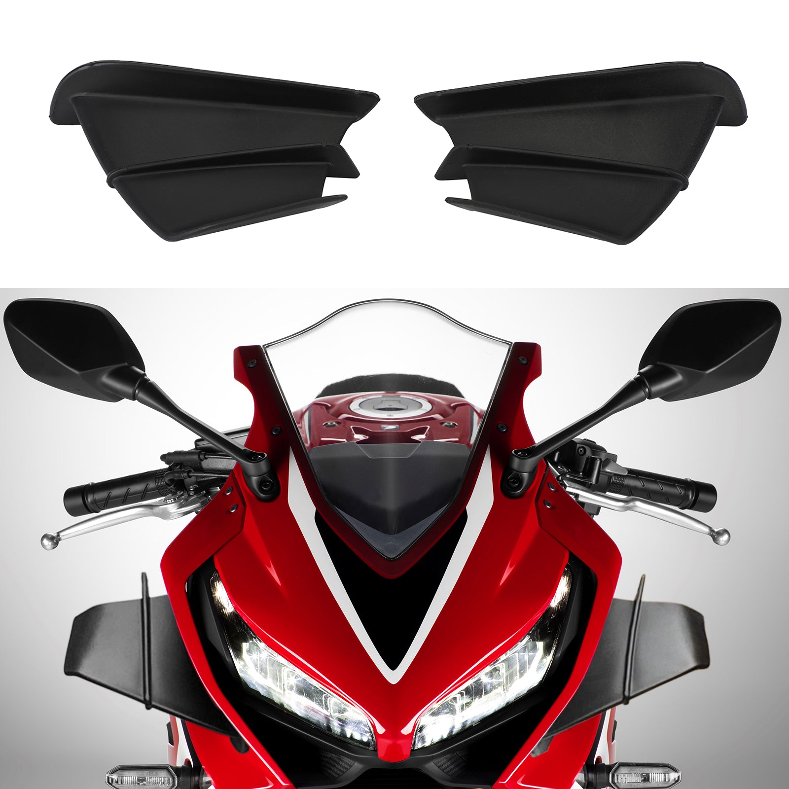 Black Side Winglet Wind Fin Spoiler Trim Cover For Honda Cbr650R Cbr500R Cb1000R Generic