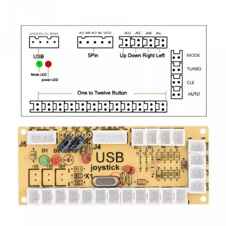 Knoppen + Joystick + USB Encoder Arcade Game DIY 3in1 Kits 0 Vertraging Fit voor MAME PC