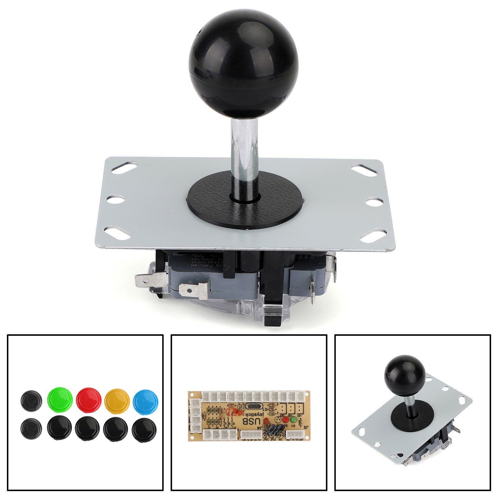 Buttons+Joystick+USB Encoder Arcade Game DIY 3in1 Kits 0 Delay Fit for MAME PC