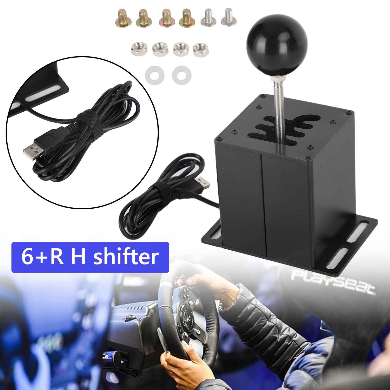 USB-handrem met klem en H-shifter voor Logitech G29 stuurwiel Sim Racing