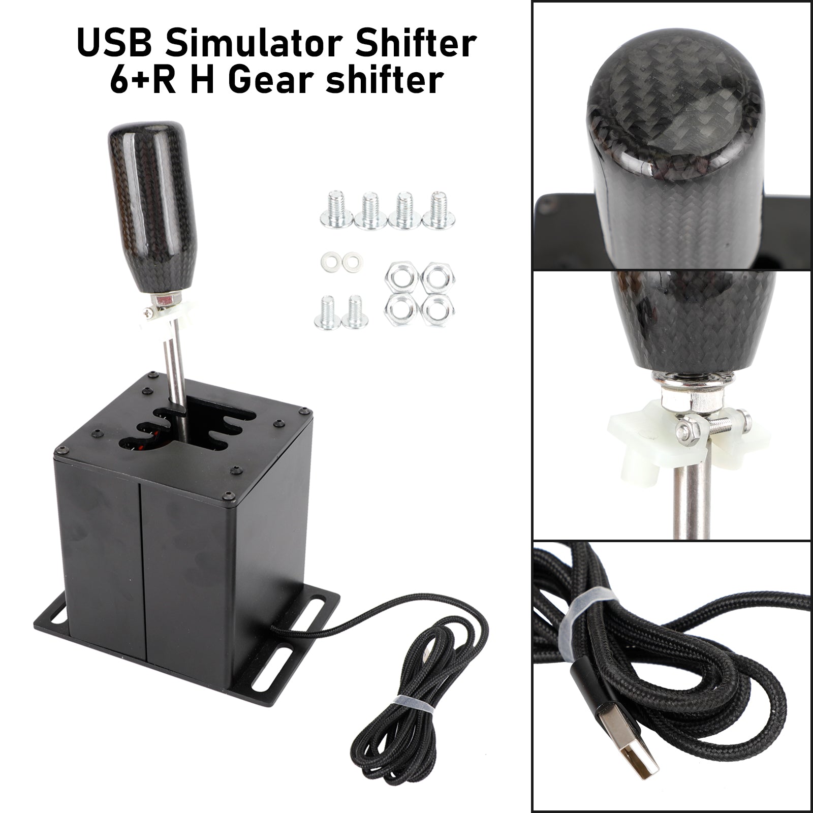 6+R 7+R USB Simulator H Versnellingspook voor Logitech T300RS/GT Stuurwiel PC