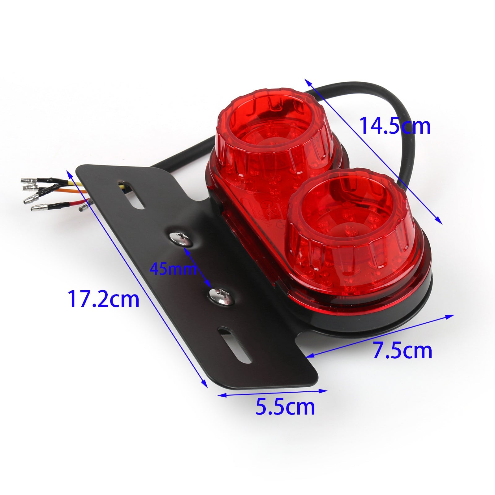 Motorcycle Led Rear Tail Light Brake Indicator Light Number Plate 12V, 2 Color Generic