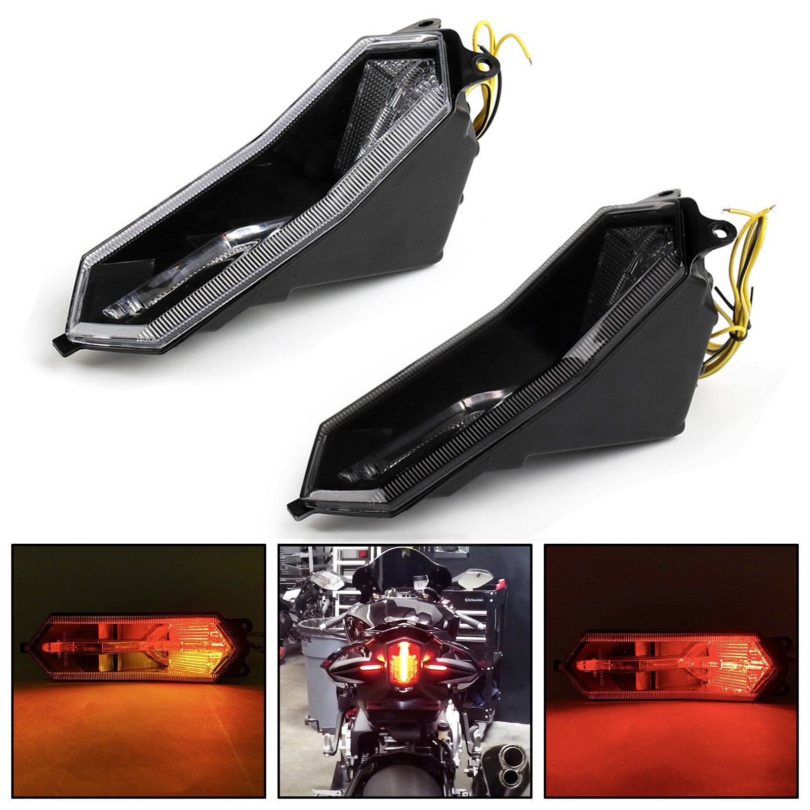 Feu arrière clignotants intégrés pour Yamaha YZF R6 R1 R1S R7 2015-2022 générique