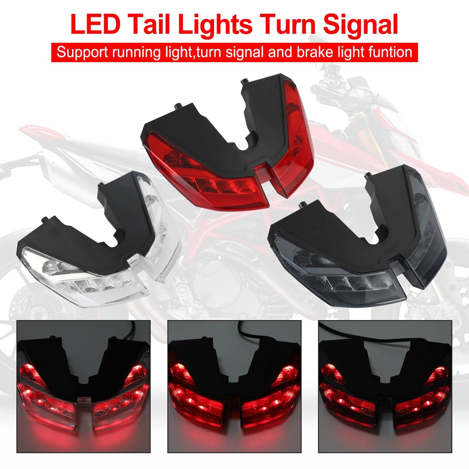 Tail Lights Turn Signal For DUCATI HYPERMOTARD 821 939 950 SP 2012-2021 Generic