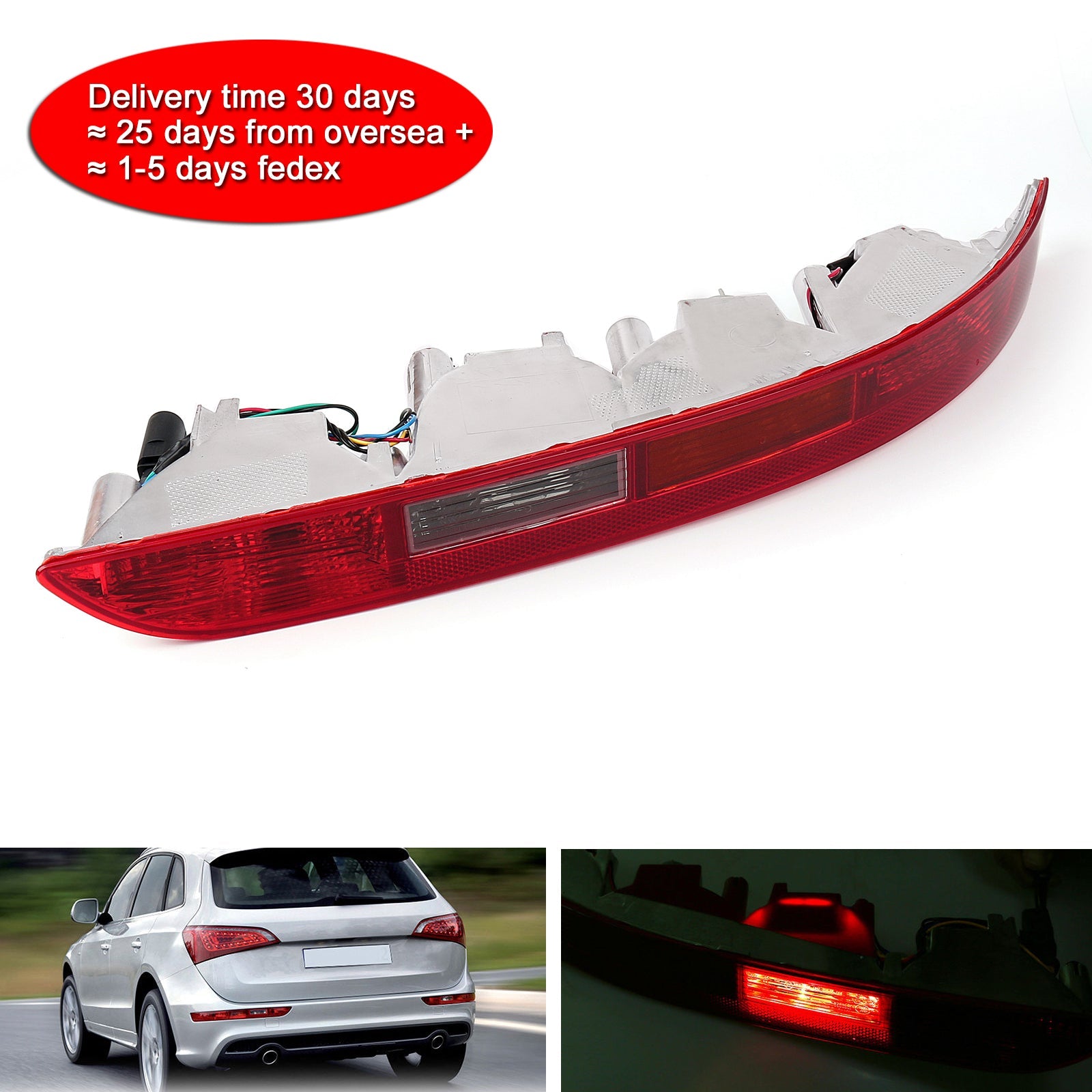 Links/Rechts Onderste achterlicht Lamp Achter Achteruit Bumper Licht met 4 lampen Voor Audi Q5 (2009-2015) Generiek