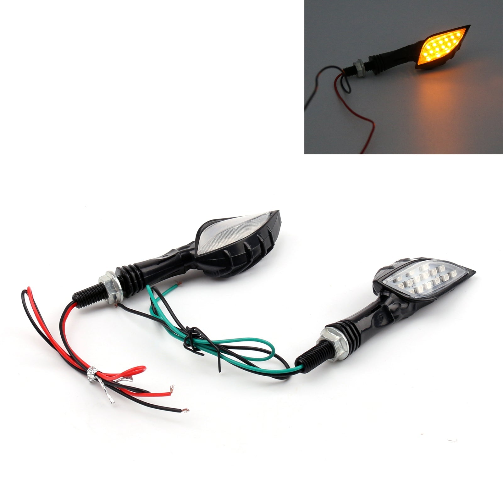 Clignotants LED universels à main squelette noir, indicateur 3 couleurs génériques