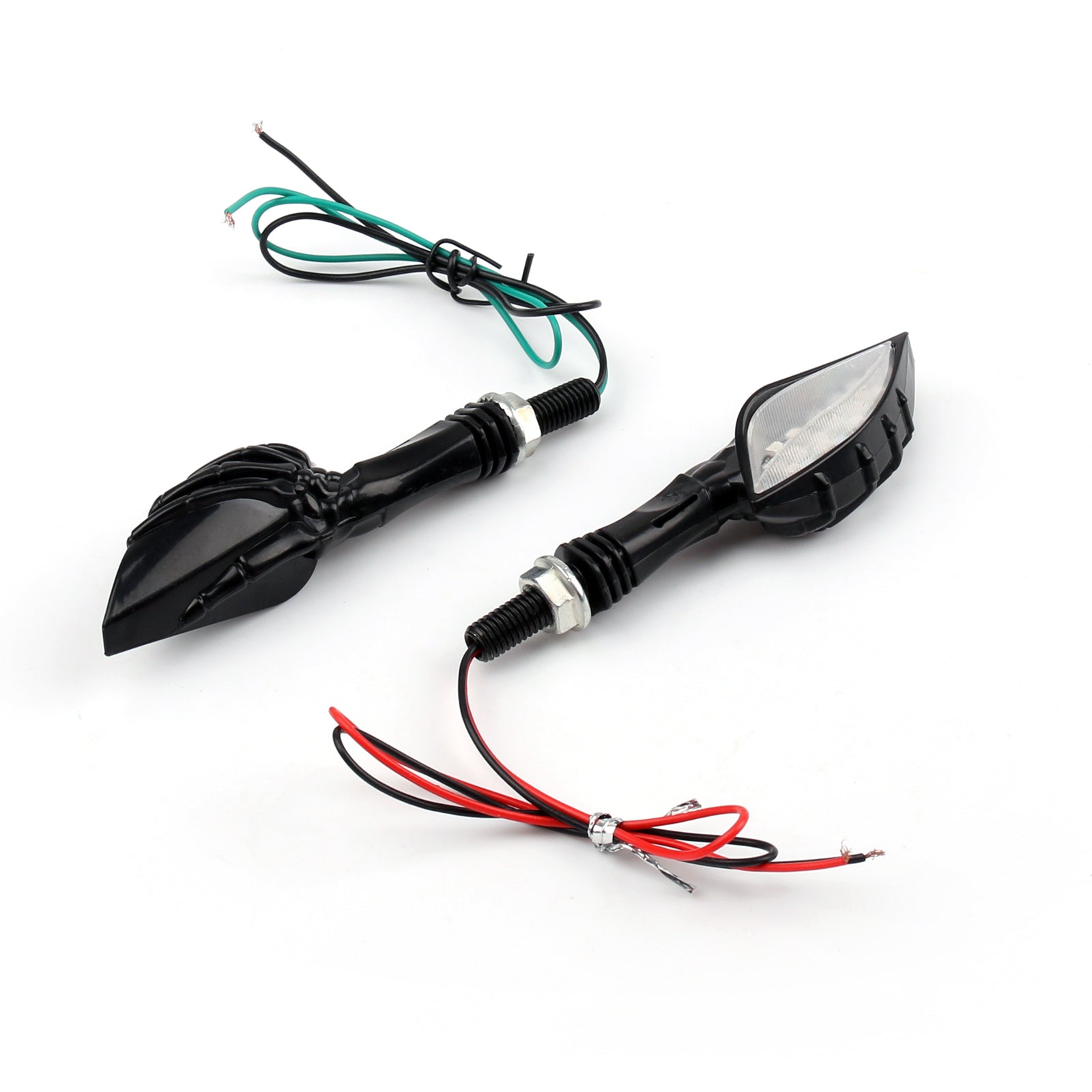 Universal Black Skeleton Hand LED Turn Signals Blinker Indicator 3 Color Generic