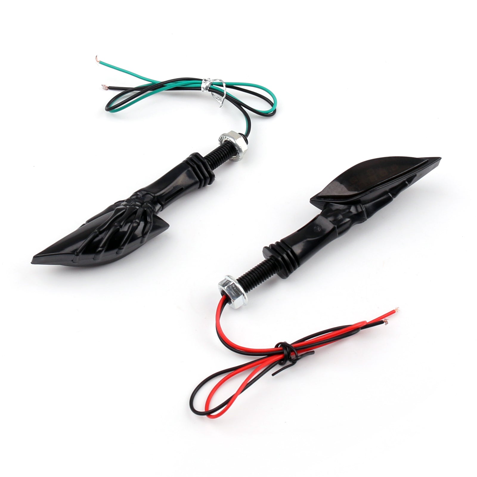 Universal Black Skeleton Hand LED Turn Signals Blinker Indicator 3 Color Generic