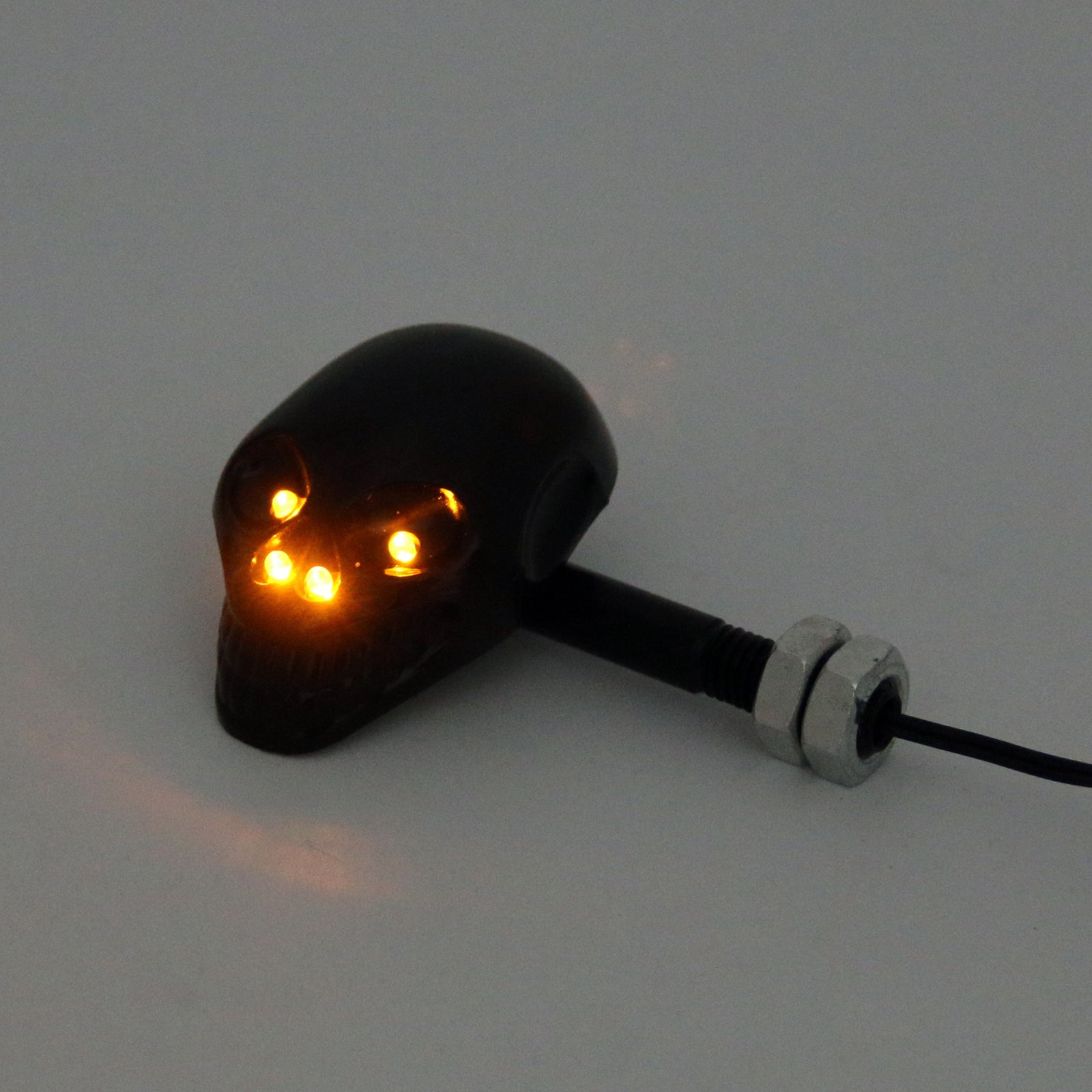 Motorcycle Skull Head Richtingaanwijzer Blinker 12V LED Amber Light Lamp Generiek