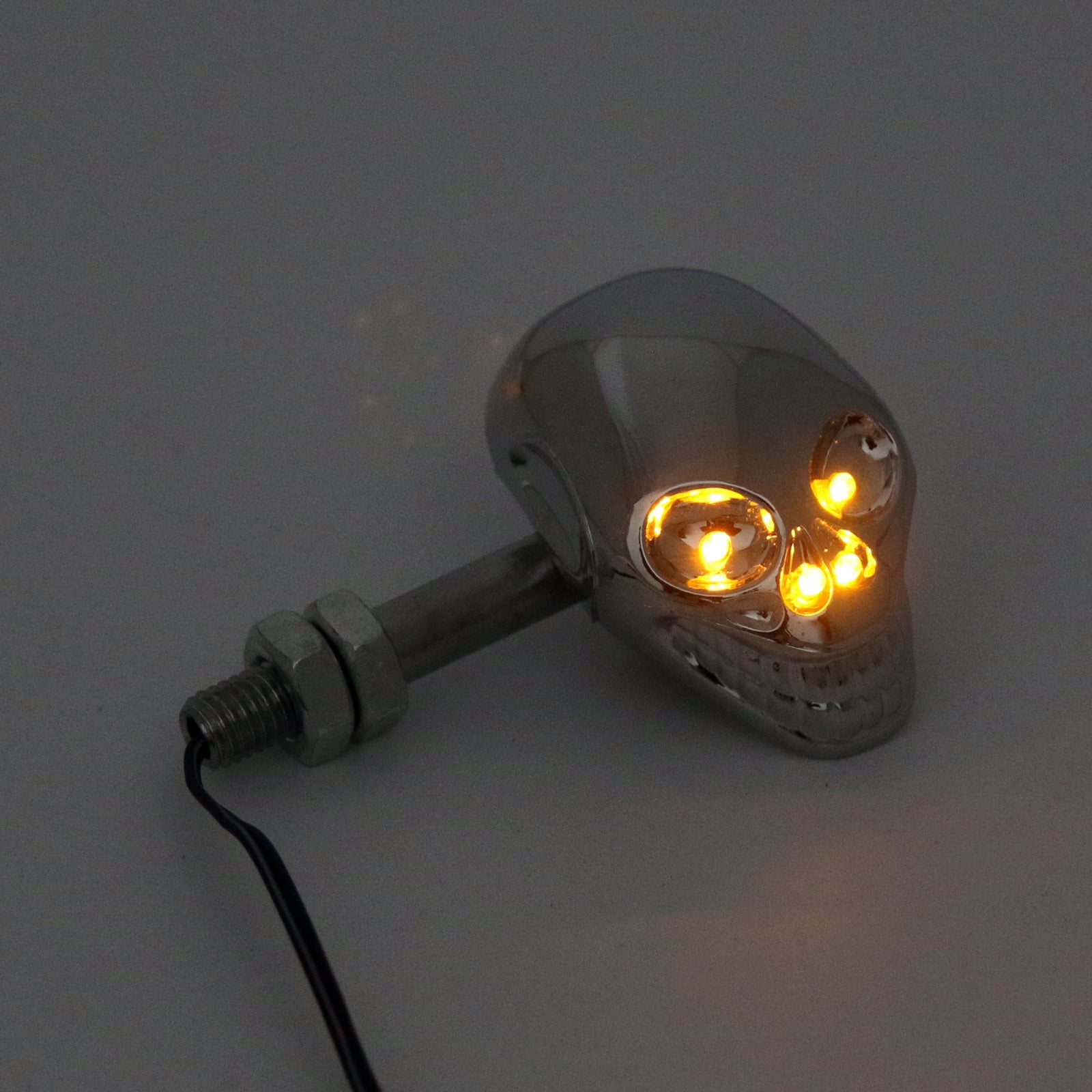 Motorcycle Skull Head Richtingaanwijzer Blinker 12V LED Amber Light Lamp Generiek