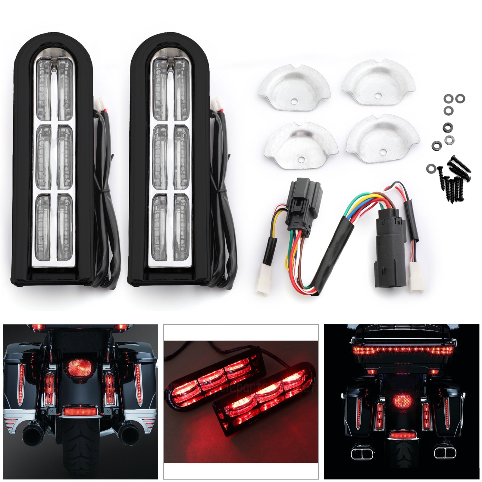 LED Inserts Saddlebag Filler Support Lights For Harley Touring Electra Glide Generic