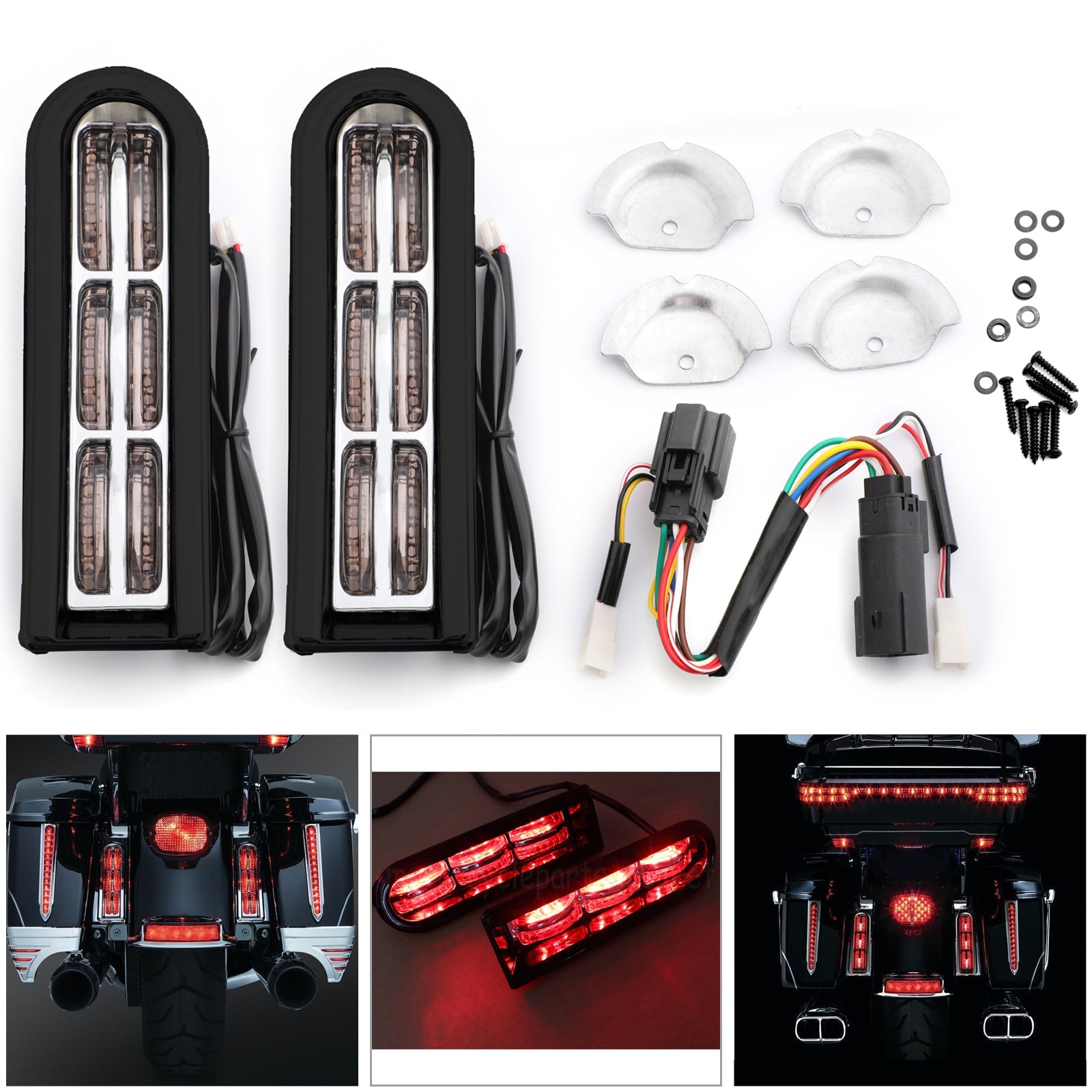 LED Inserts Saddlebag Filler Support Lights For Harley Touring Electra Glide Generic