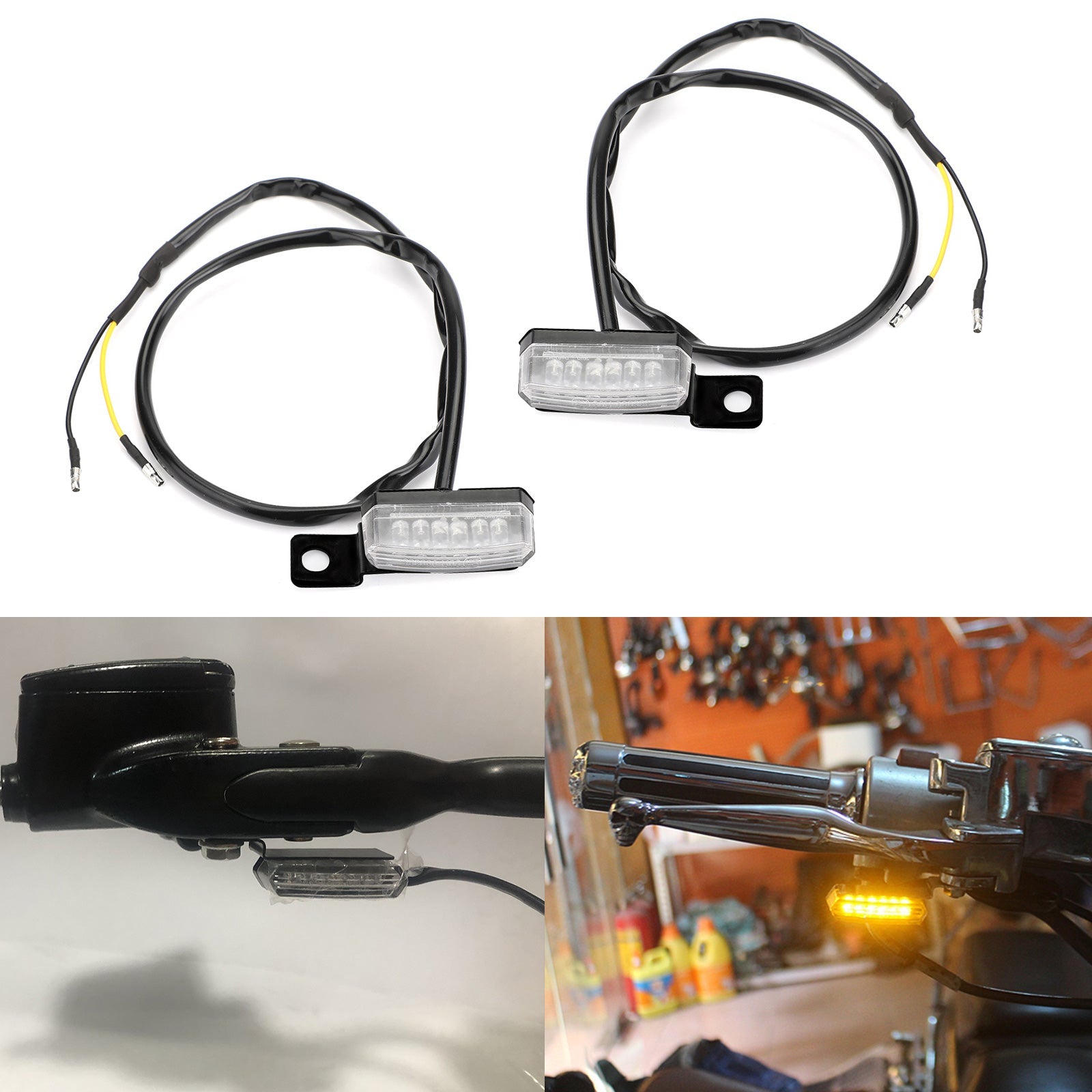 Clignotant avant LED universel pour motos, 1 paire, voyant lumineux générique