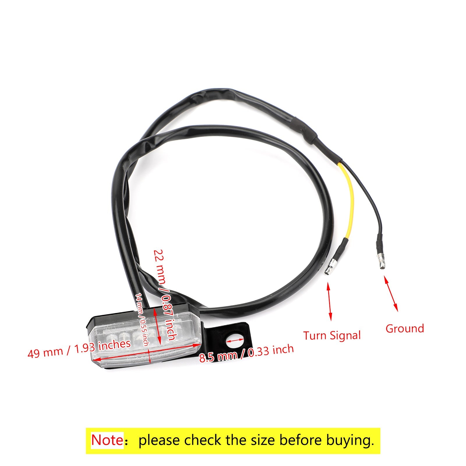 Clignotant avant LED universel pour motos, 1 paire, voyant lumineux générique