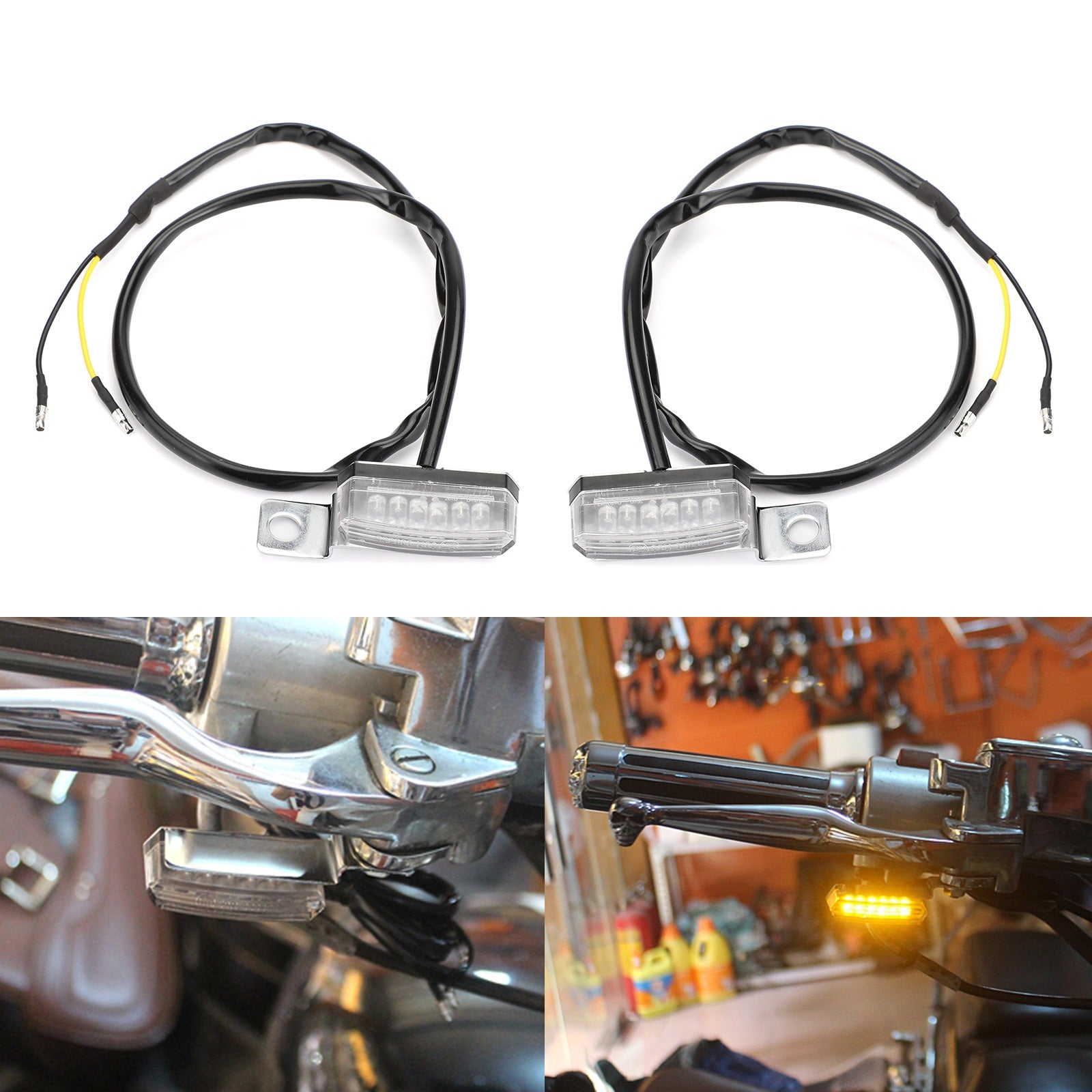 Clignotant avant LED universel pour motos, 1 paire, voyant lumineux générique