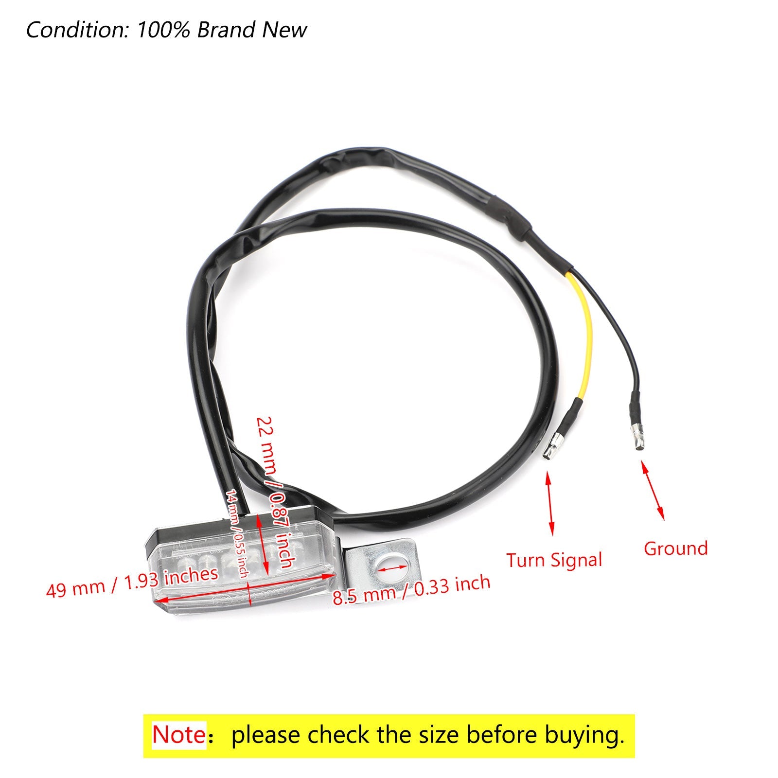 Clignotant avant LED universel pour motos, 1 paire, voyant lumineux générique