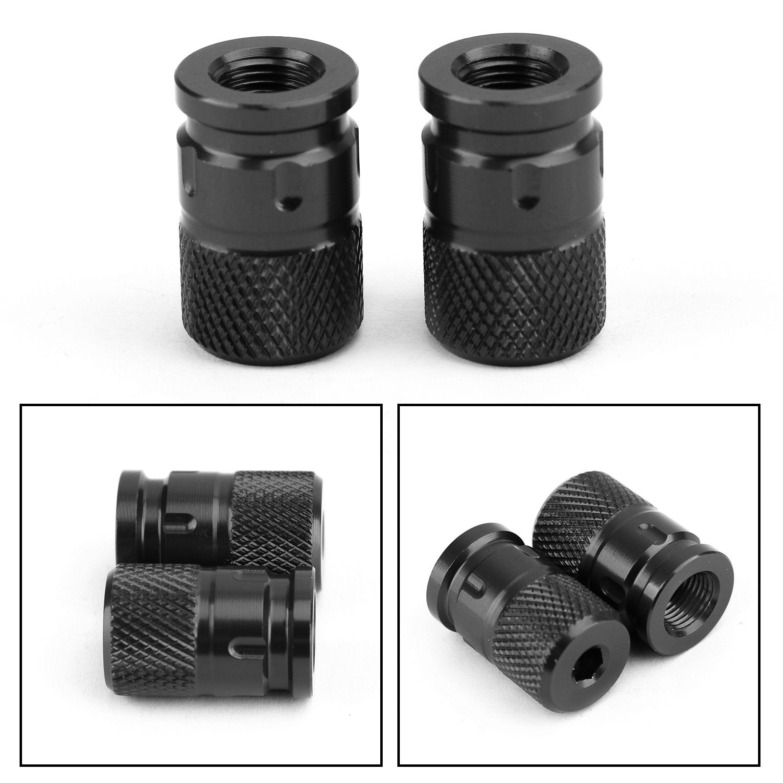 Pair CNC Billet Anti-Thief Tire Valve Stem Caps For Car Truck Bike Motorcycle