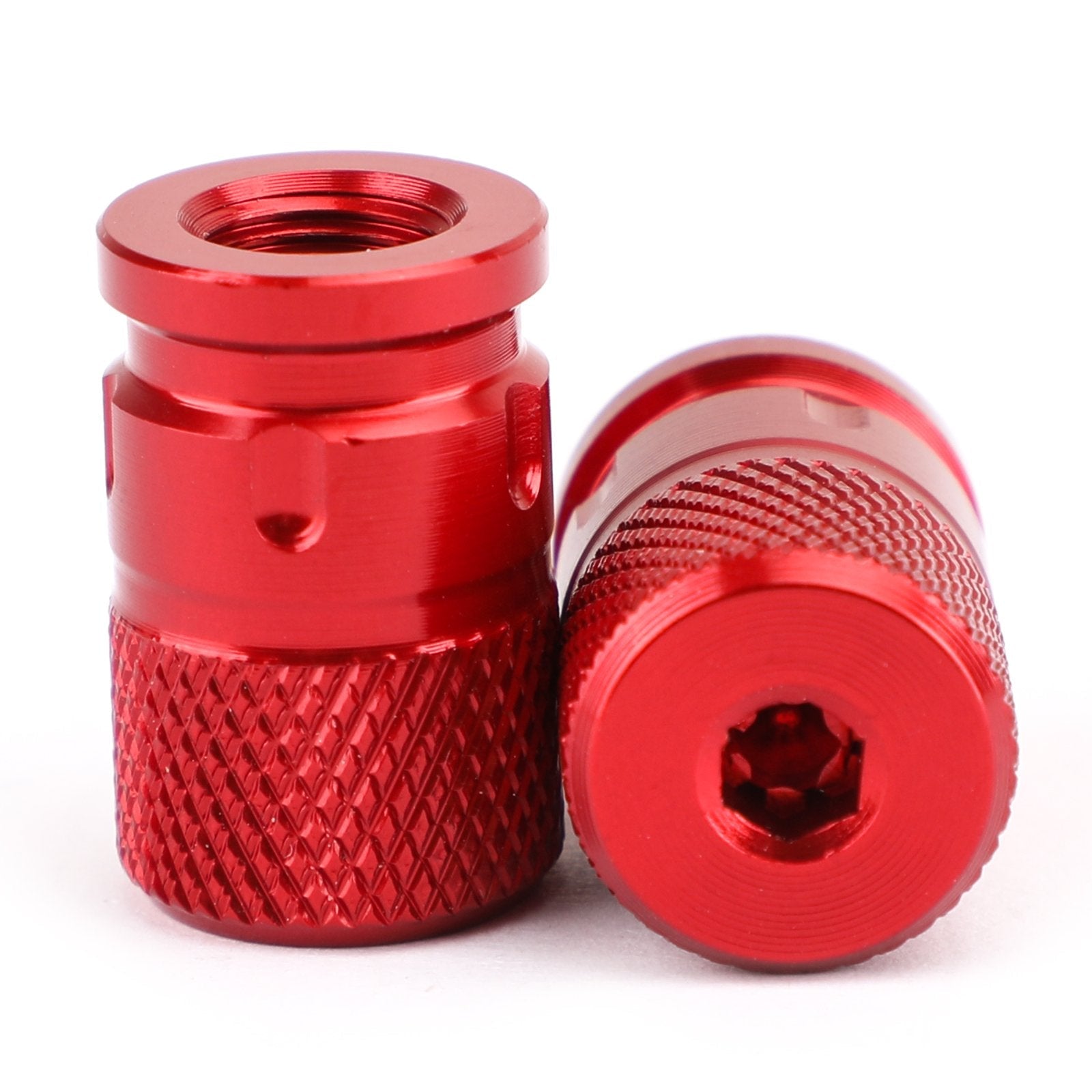 Pair CNC Billet Anti-Thief Tire Valve Stem Caps For Car Truck Bike Motorcycle