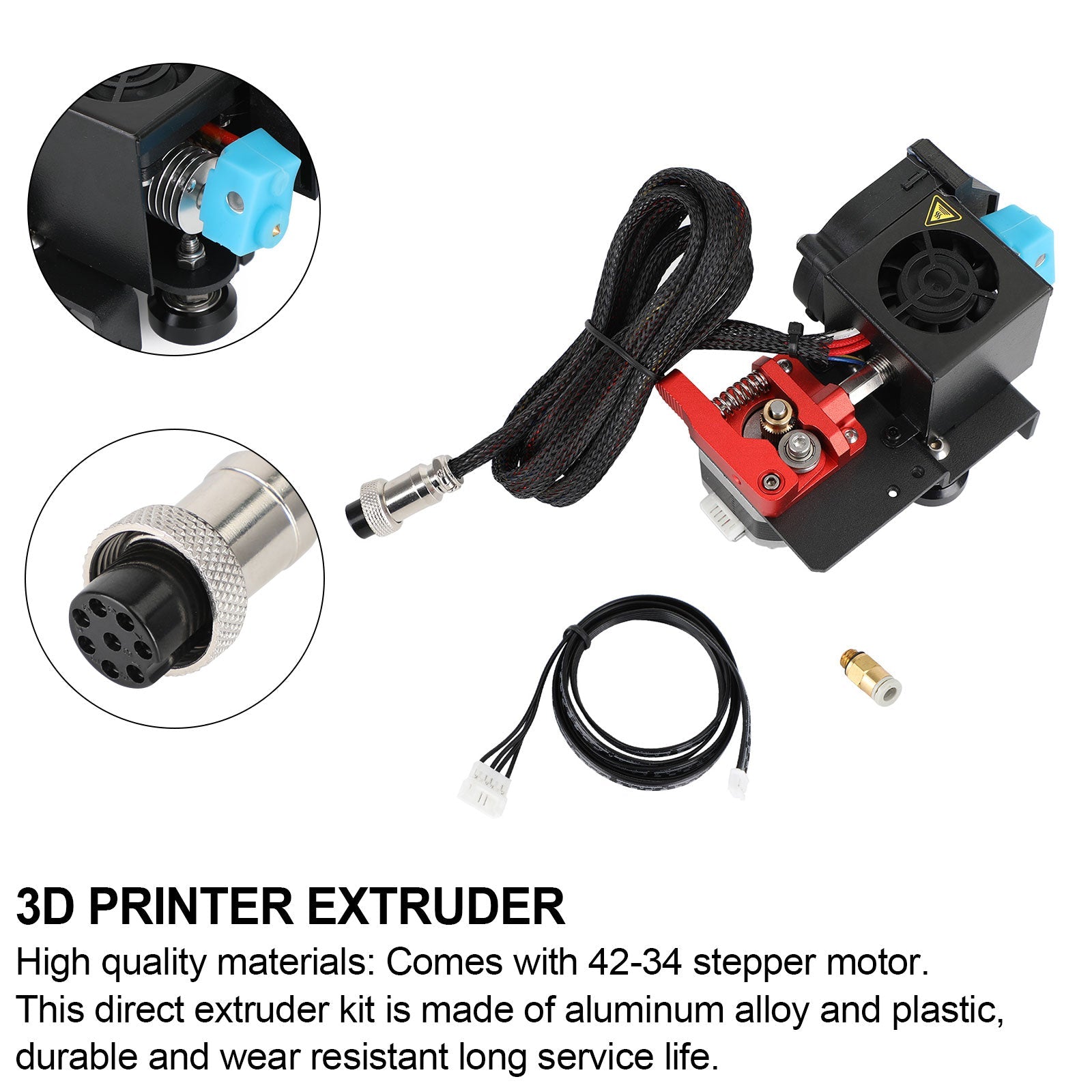 3D Printer MK8 Direct Drive Pulley Turbo Fan Extruder for CR-10 Ender3 12V/24V