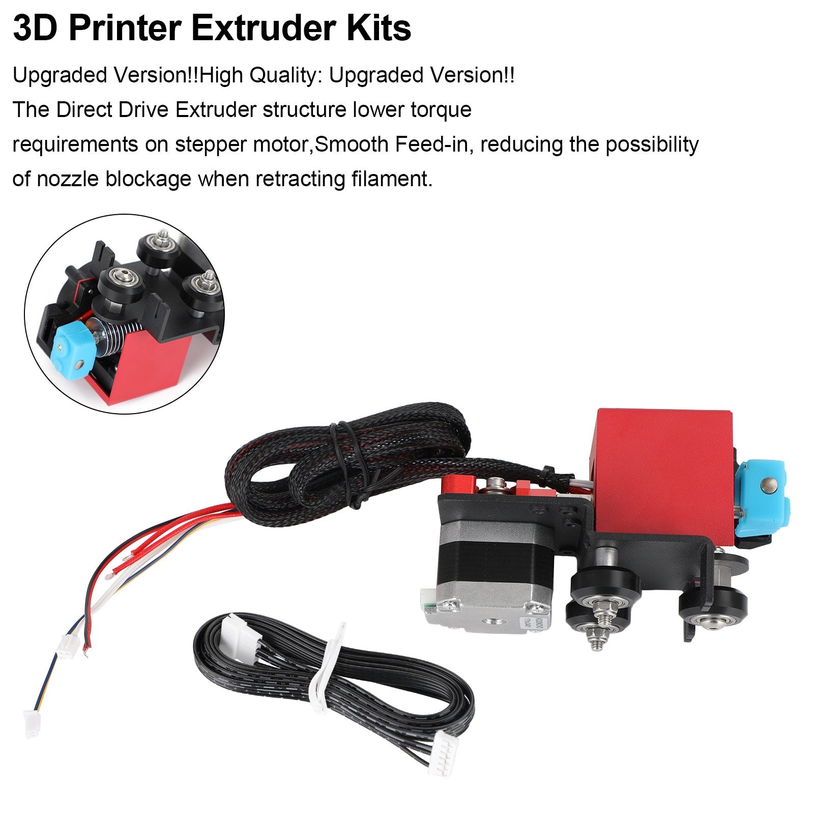 3D Printer MK8 Direct Drive Pulley Turbo Fan Extruder for CR-10 Ender3 12V/24V