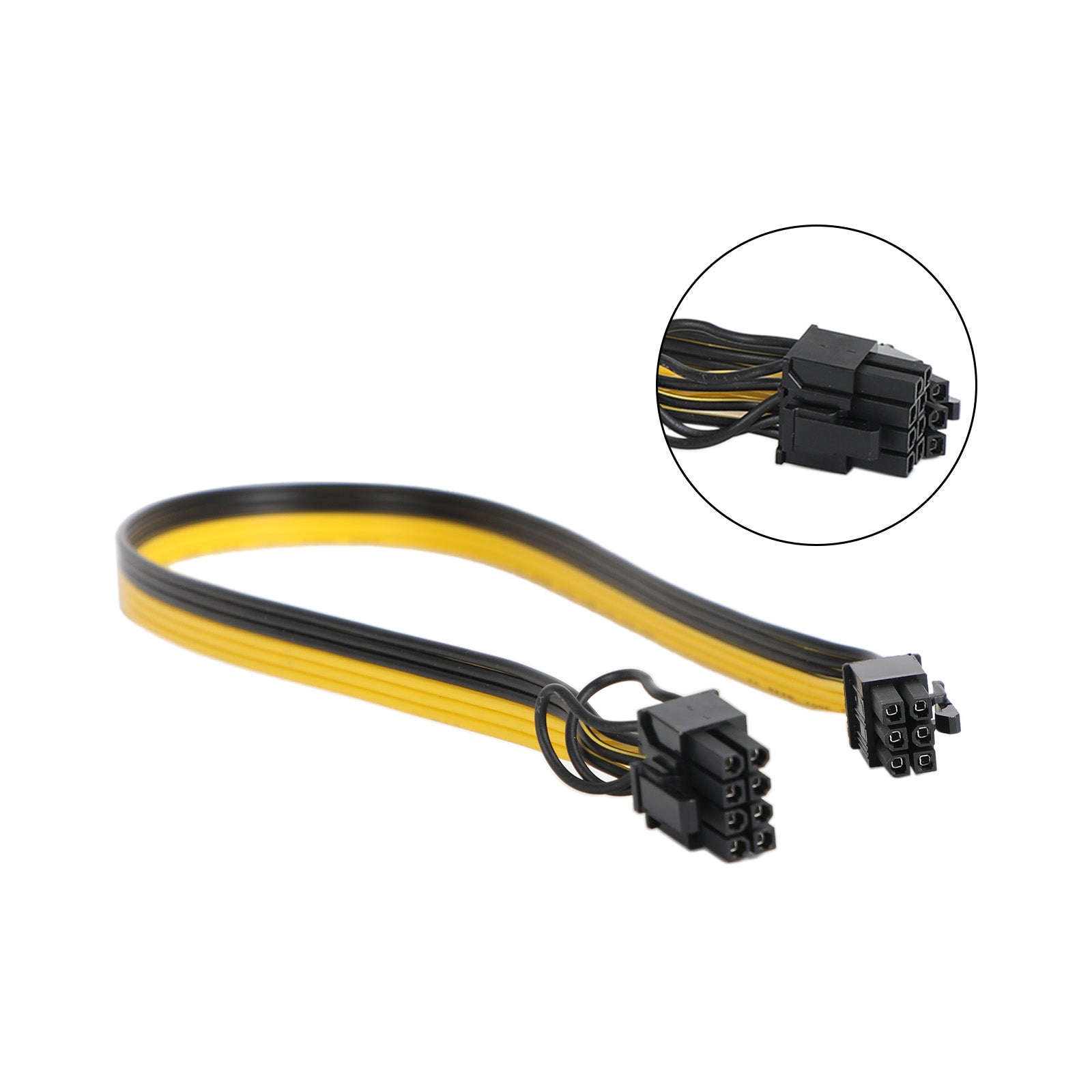 PCIE 6 Pin Male to 8 (6+2) Pin Dual Male GPU Power Cable Splitter 18AWG 50cm