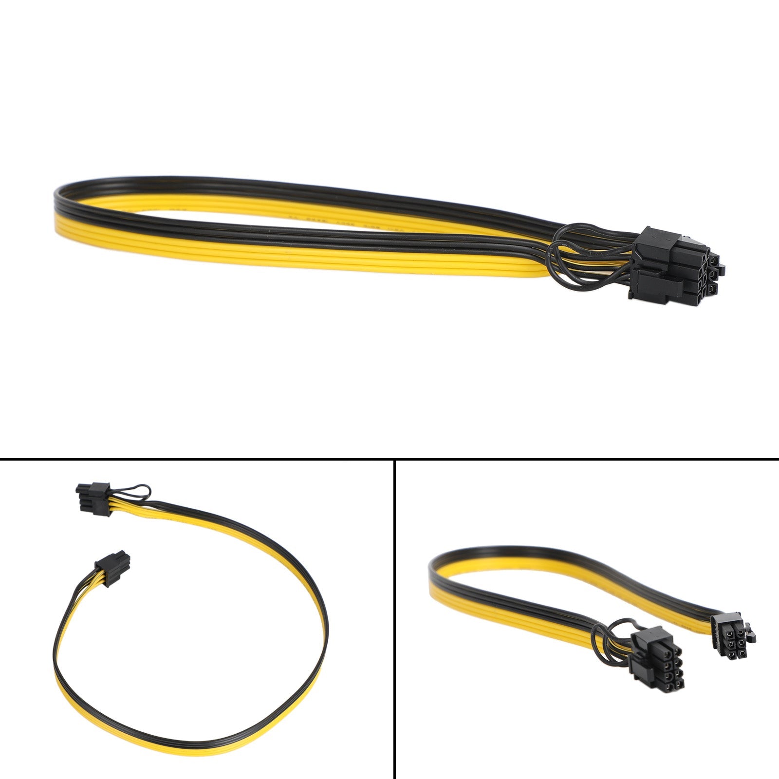 PCIE 6 Pin Male to 8 (6+2) Pin Dual Male GPU Power Cable Splitter 18AWG 50cm