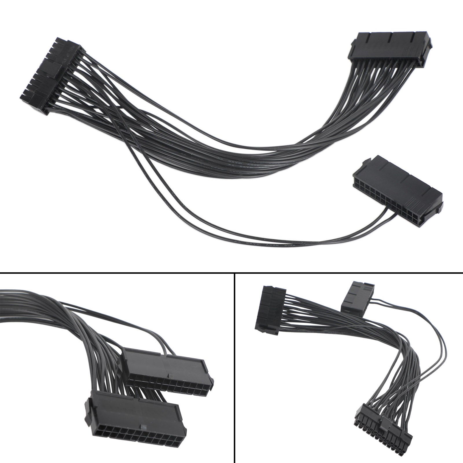 PCIE 6 Pin Male to 8 (6+2) Pin Dual Male GPU Power Cable Splitter 18AWG 50cm