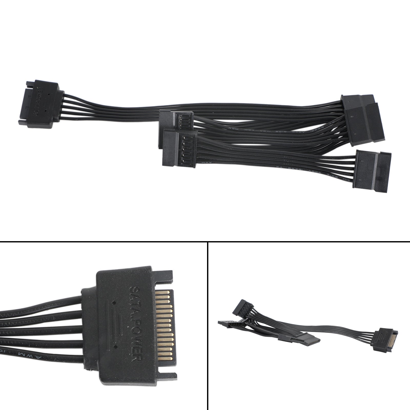 PCIE 6 Pin Male to 8 (6+2) Pin Dual Male GPU Power Cable Splitter 18AWG 50cm