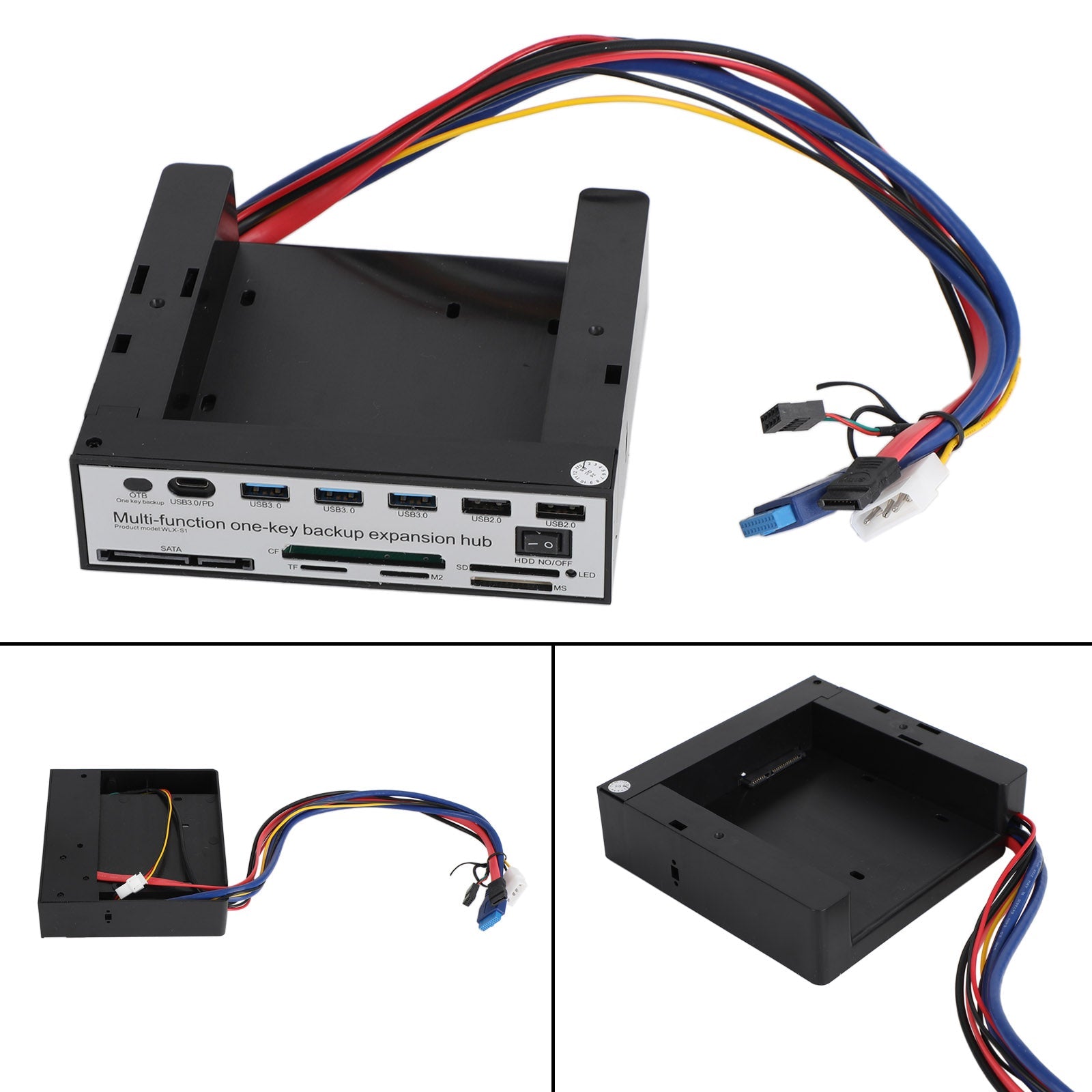 Lecteur de cartes USB3.0 5-en-1, Hub d'extension multifonctionnel du panneau avant de 5.25 pouces