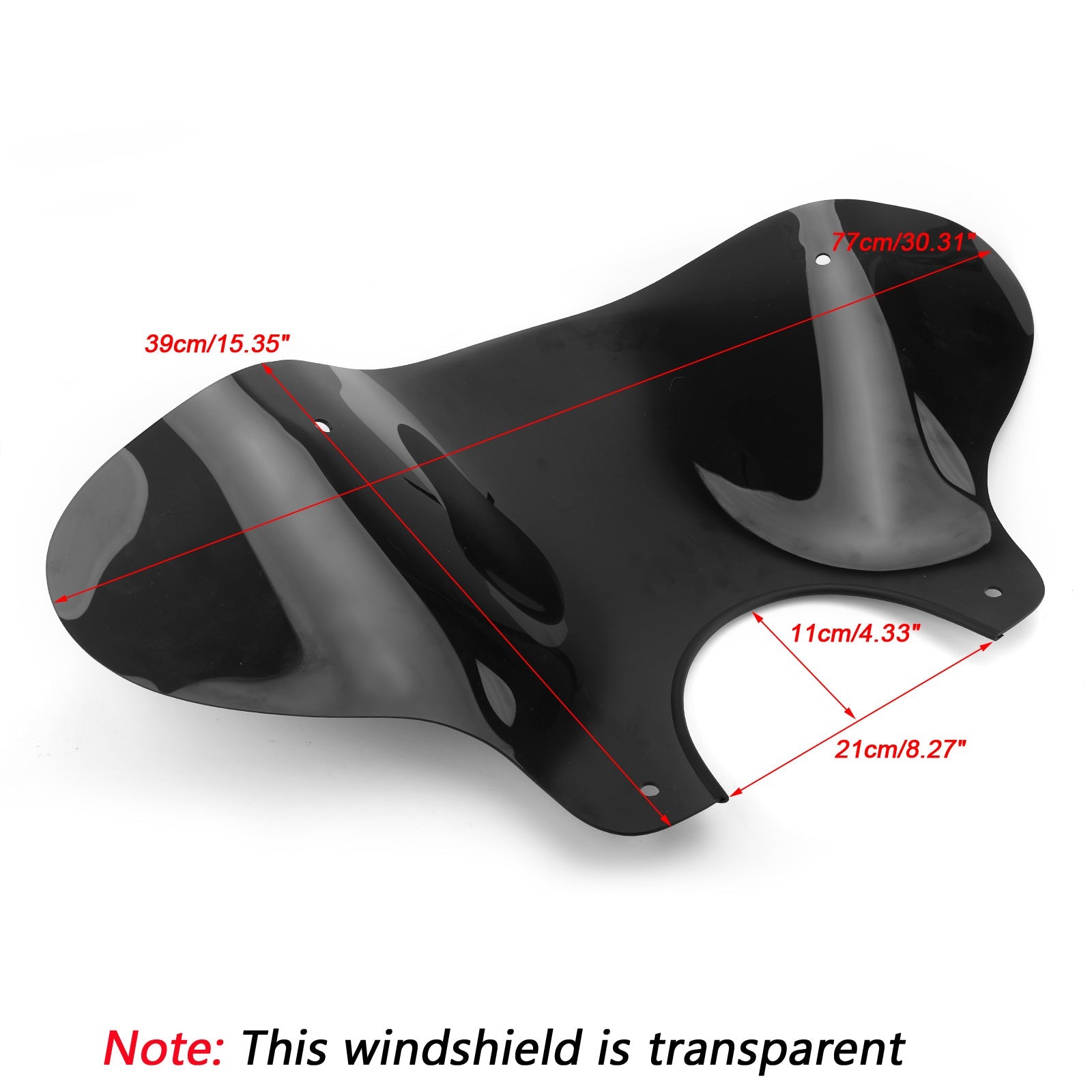 Voorruit Voorruit met montageset voor Universal Motorcycle Cruiser, Smoke Generic