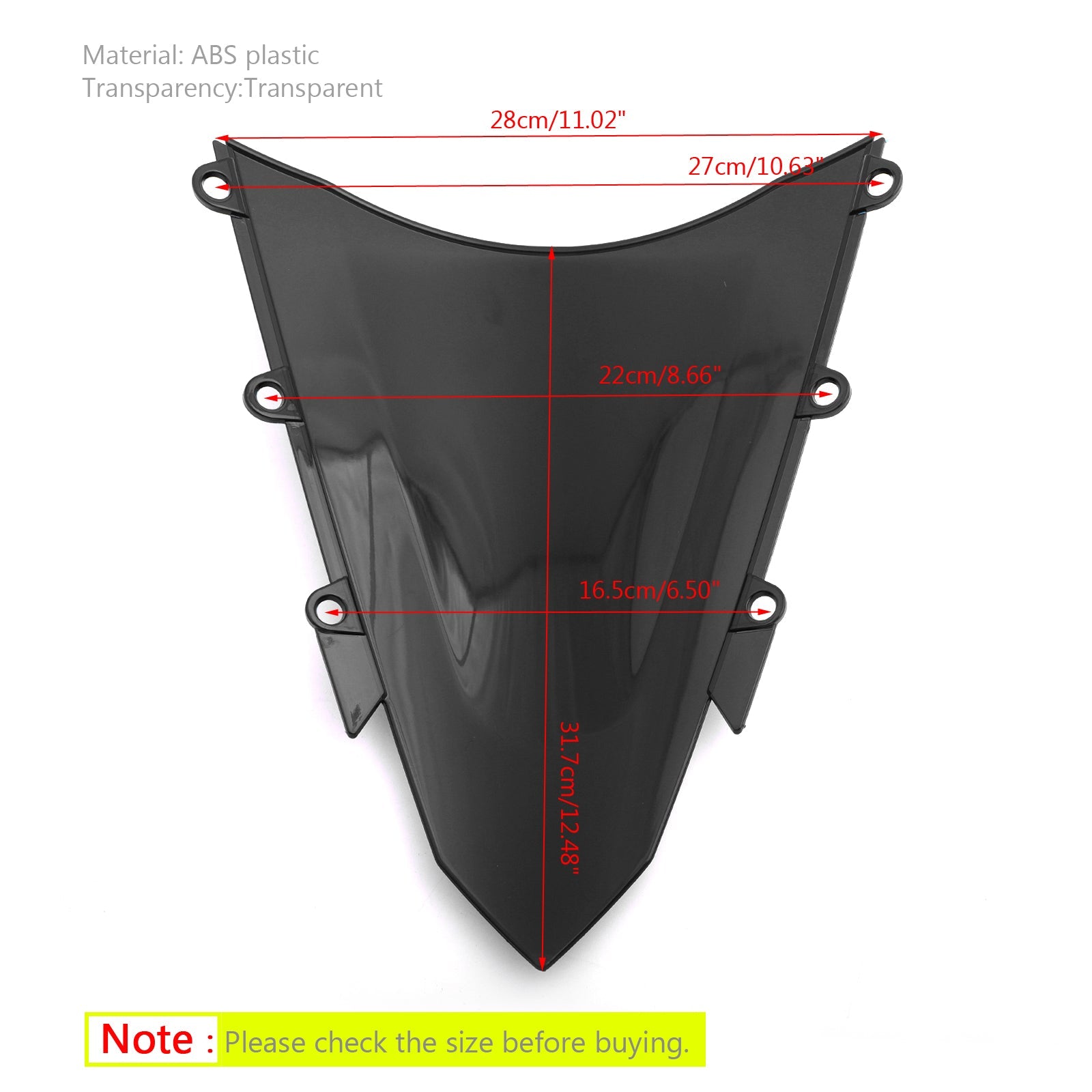 Pare-brise ABS pour moto, 1 pièce, pour Honda CBR500R 2016 – 2018 générique