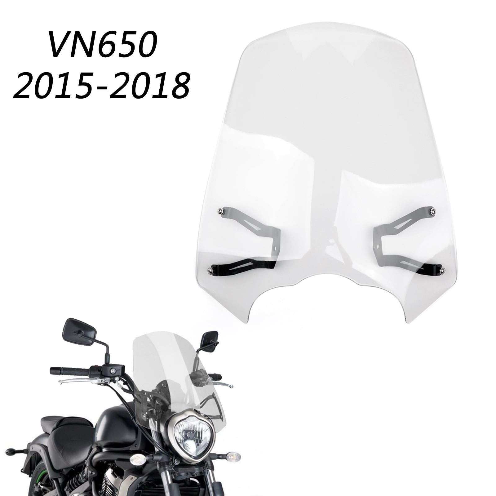 2015-2023 Kawasaki Vulcan S EN 650 Windscreen Windshield Screen w/ Bracket