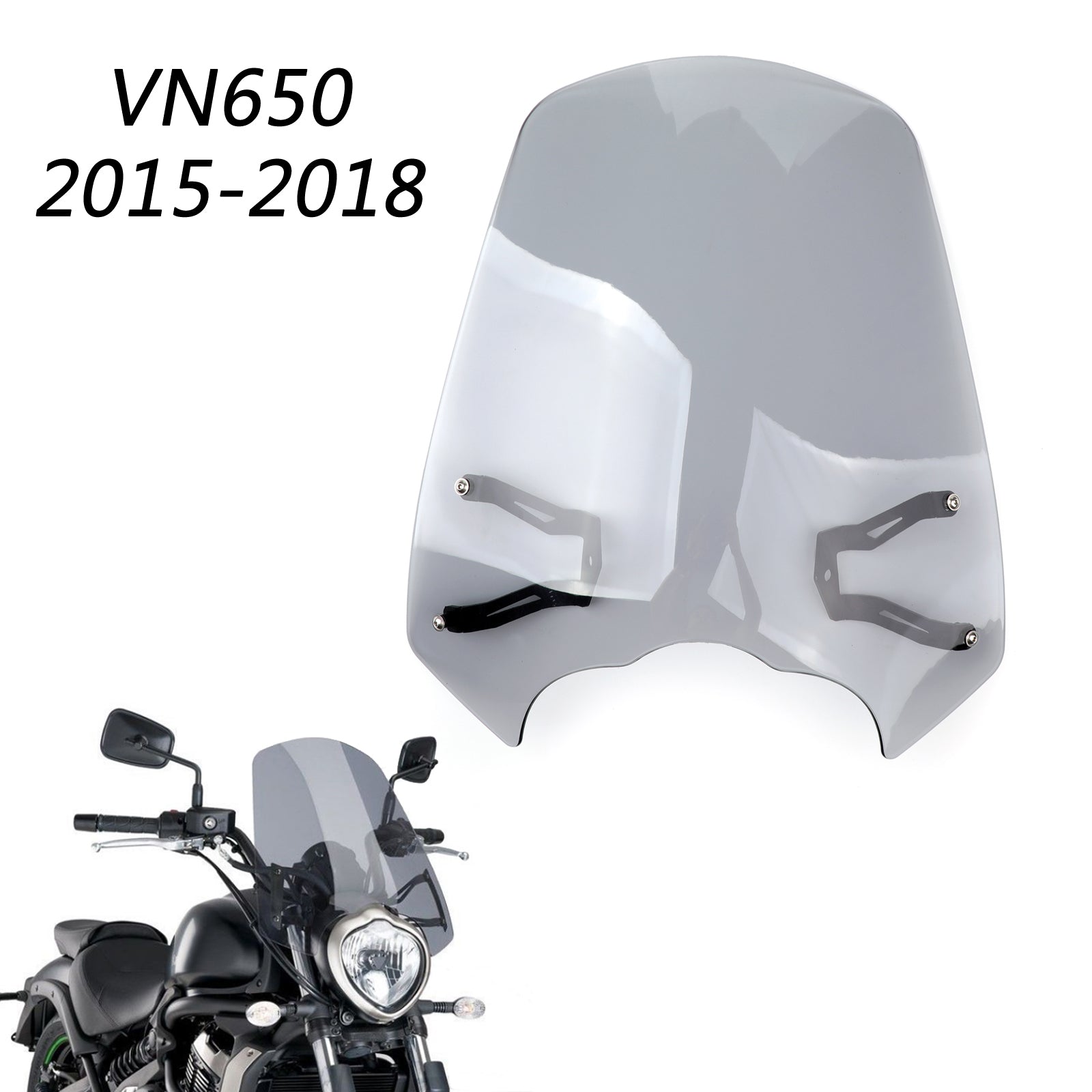 2015-2023 Kawasaki Vulcan S EN 650 Windscreen Windshield Screen w/ Bracket